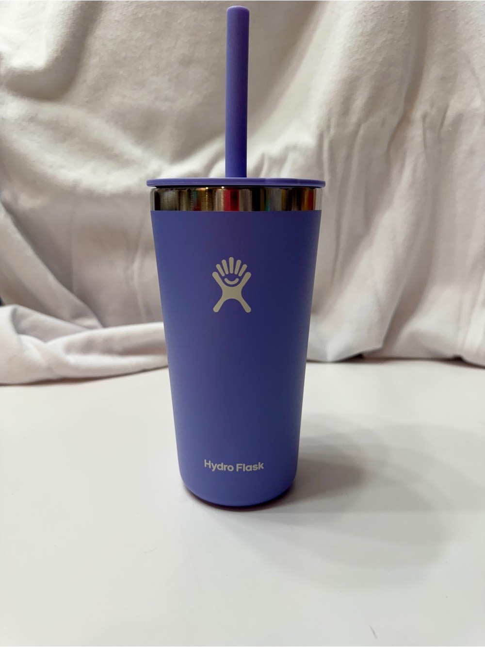 Hydro Flask Purple Insulated Tumbler with Straw
